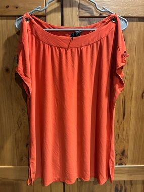 new directions Coral Off-Shoulder Short Sleeve Top with Grommet Accents